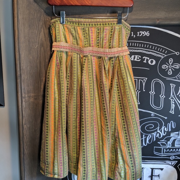 Boho Strapless dress w/ belt by Free People - Picture 1 of 6